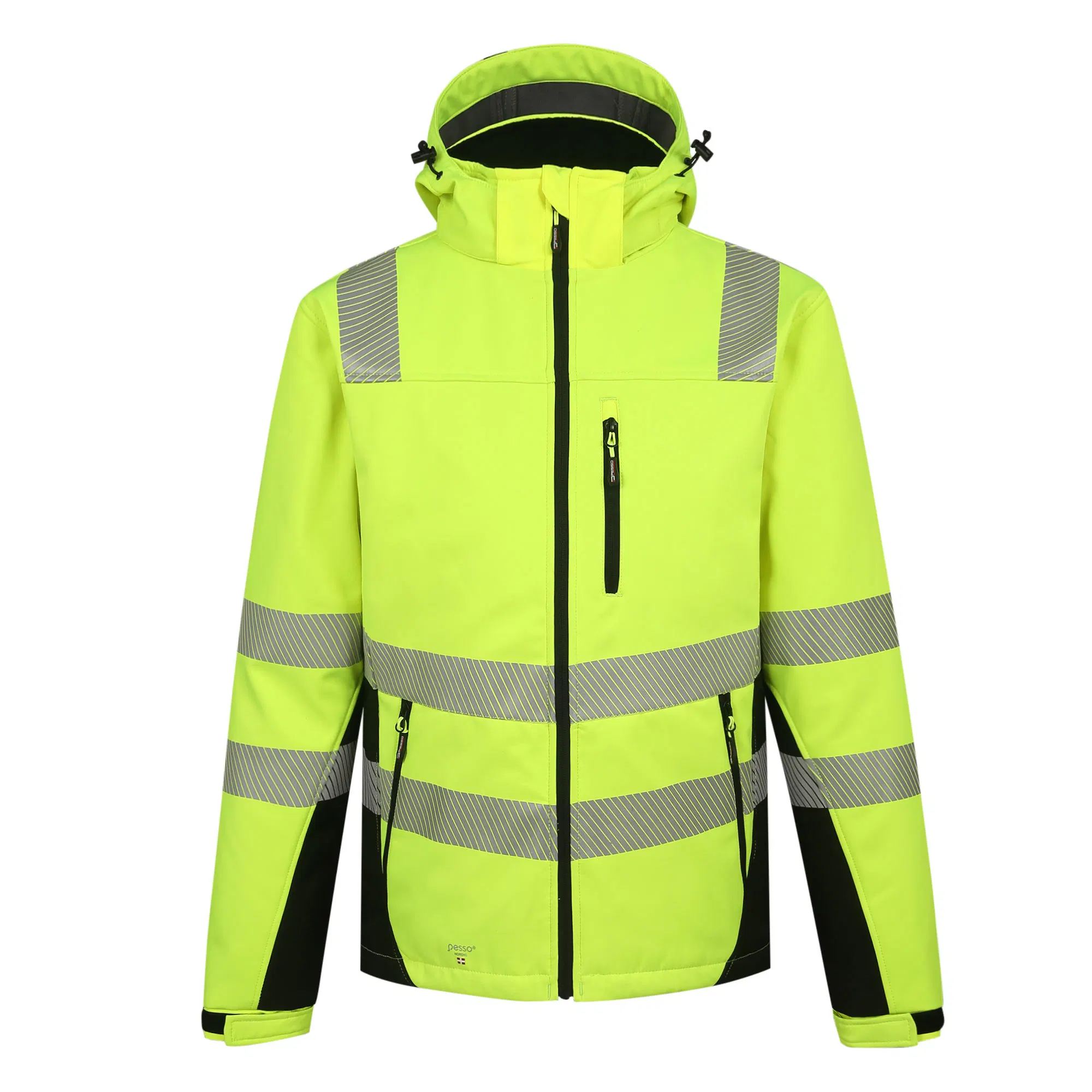 OEM impermeable su Vis cremallera hasta ropa de trabajo cortavientos impermeable Warm Tactical Construction Golf Work Hombre Windbreaker Soft Shell Reflective Chaqueta de seguridad de invierno