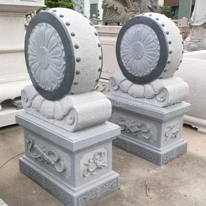 Large Drum Hugging Shaped Bearing Stone Carving China Bao Gu Shi for Temple Door Use Temple Stone Ornaments