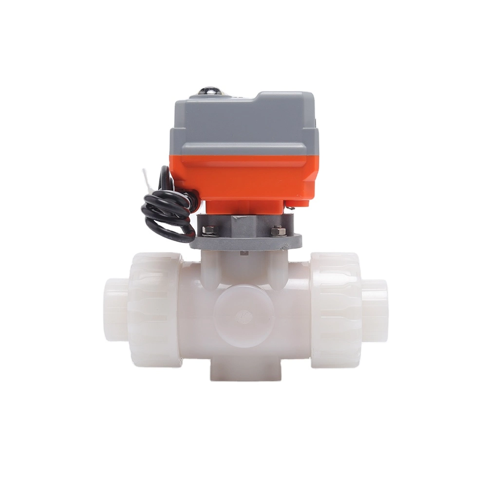 DN32 PVDF AC220V Intelligent Modulating Power-Driven Three Way Valve