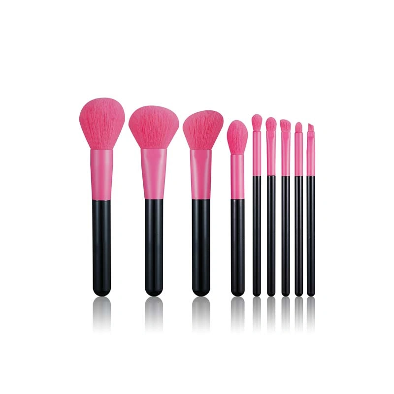 New Fashion Luxury Pink Color Makeup Brush Set Private label Cosmetics Kits 9PCS in One