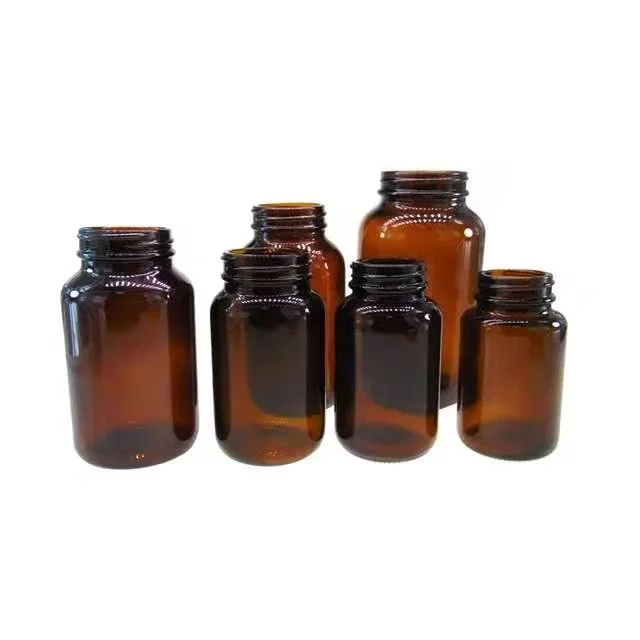 60ml 75ml 100ml 120ml 150ml 200ml 250ml 300ml 400ml 500ml Amber Packer Glass Bottle Vitamin Pill Bottle Round