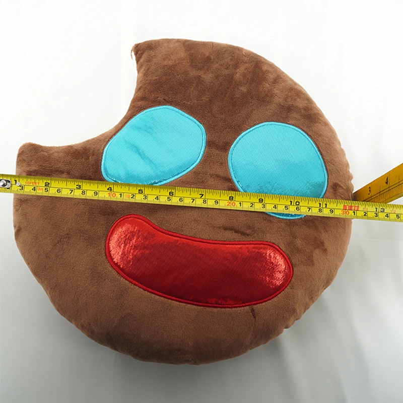 OEM ODM 35cm Choco Cookie geformt weich gefüllte Kissen angepasst Plüschkissen