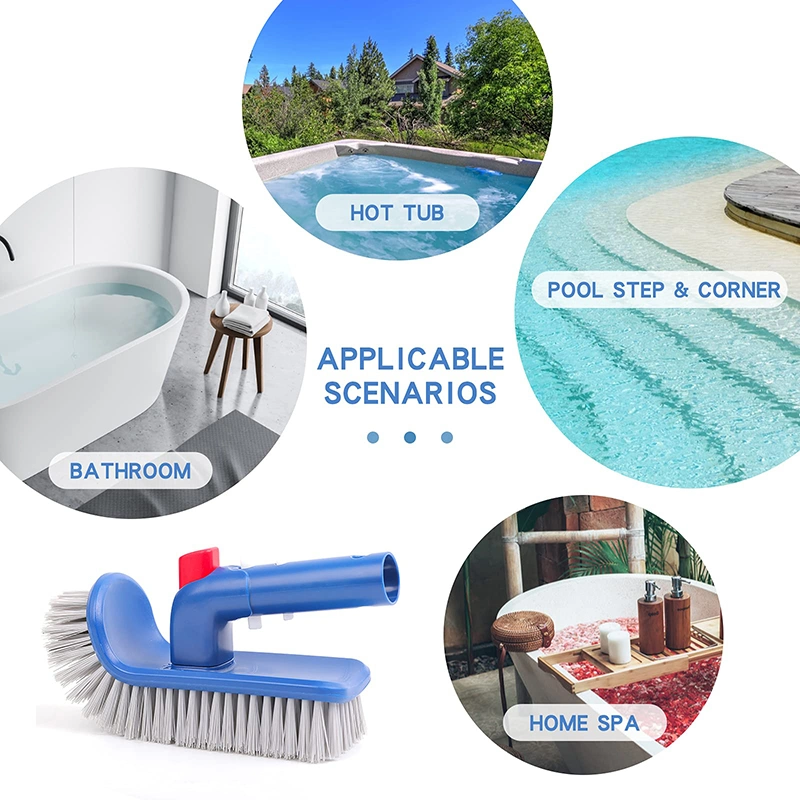 Hotook OEM Free Sample Wall Cleaning 5.5 Inch Rotatable Handle Stainless Steel Algey Brushes Cleaner Hand Swimming Pools