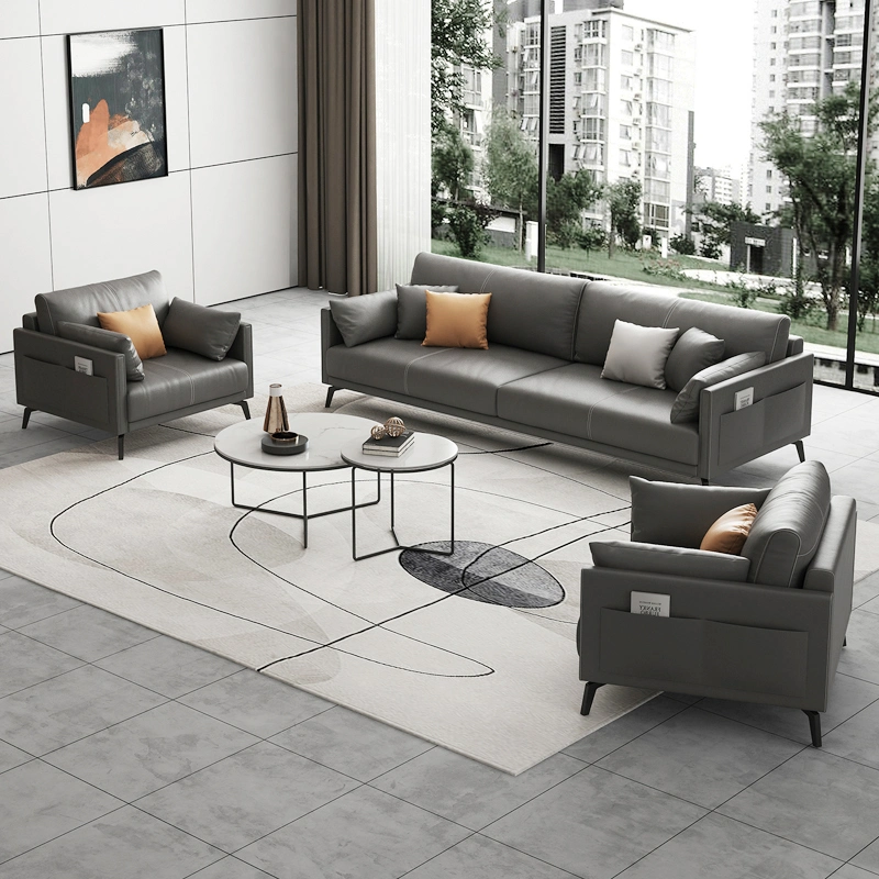 Modern Style Office Lounge Sofa Leisure Reception PU Leather Sofa