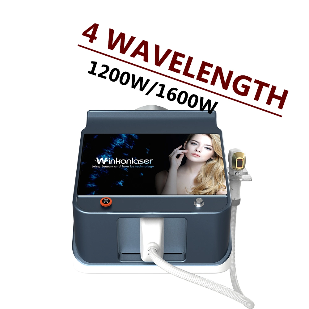 Portable 4 Wavelength Diode Laser Hair Removal 808nm Laser Hair Removal Platinum Beauty Salon Equipment