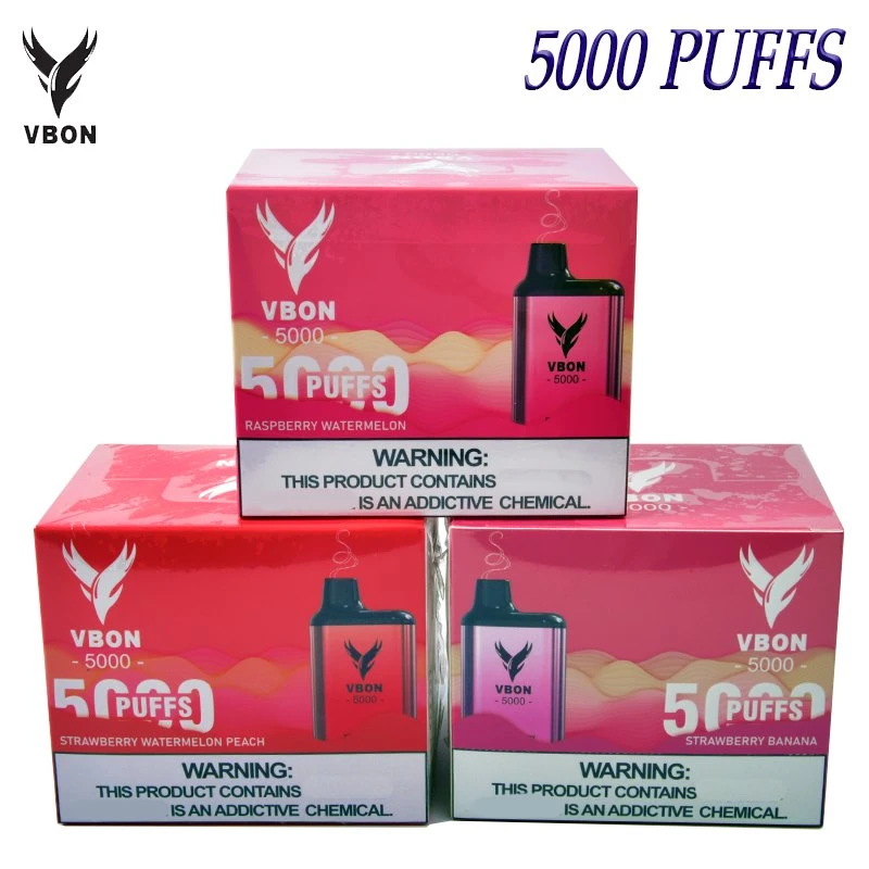 Vbon 5000 bar disponibles à usage unique de bouffée de cigarette électronique Multi-Fruit saveur Vape rechargeable