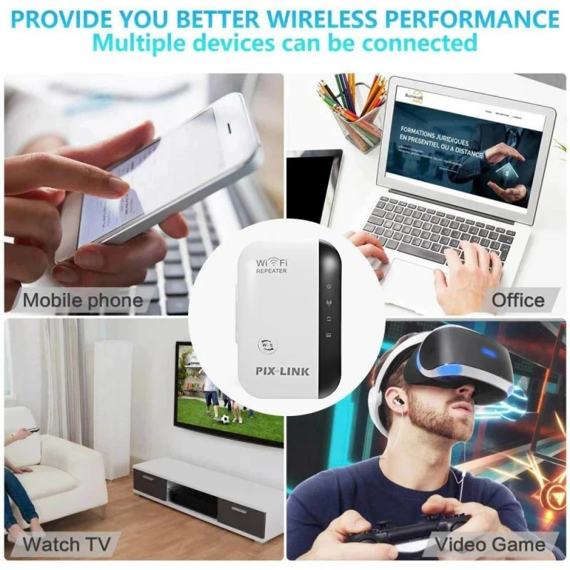 Pixlink Wireless WiFi Repeater Extender 300Mbps Amplifier 802.11n Wi Fi Booster Long Range Repiter Wi-Fi Access Point