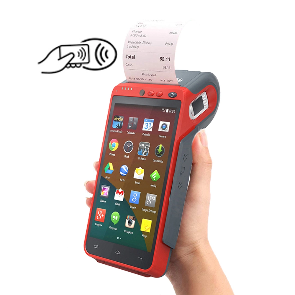Terminal de paiement Bluetooth Smart Portable Machine de facturation POS avec lecteur d'empreintes digitales (HCC-Z100)