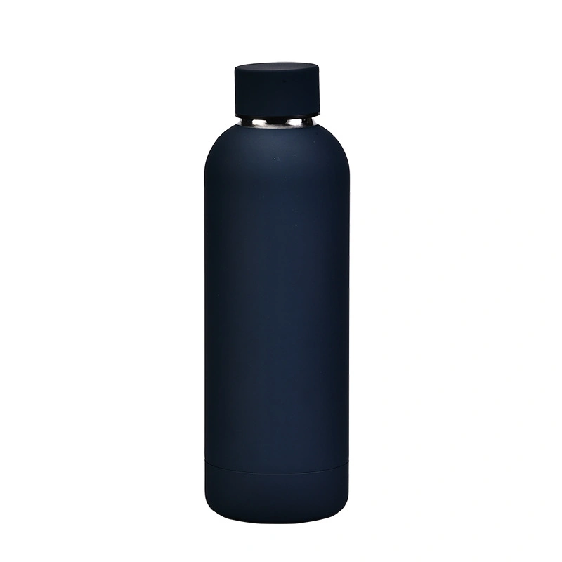 Vente en gros Eco Custom coloré Double paroi Thermo Flask 500 ml inoxydable Bouteille d'eau extérieure à petite bouche, caoutchouc acier, peinture mate