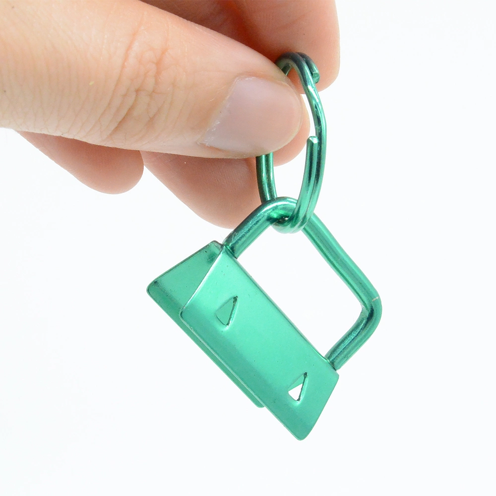 Porte-clés de 32 mm vert en fer promotionnel