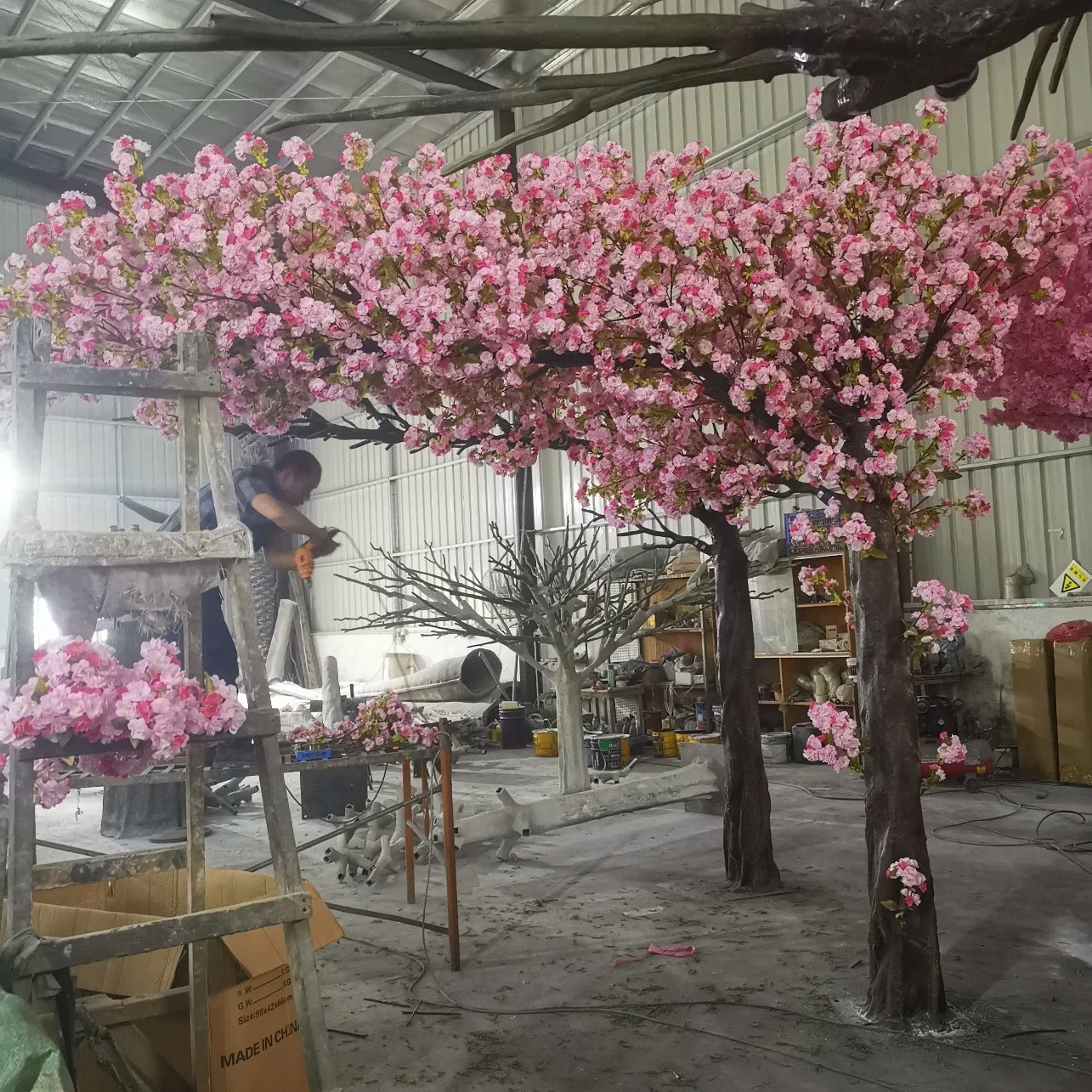 Restaurant Decorative Cherry Blossom Artificial Cherry Blossom Tree