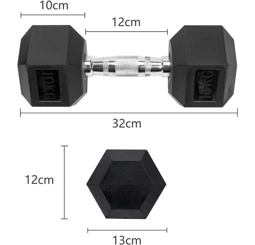 Wholesale/Supplier Power Training Hex Dumbbell Weight Lifting Rubber Coated Power Training Sport Lifting Gym Equipment Fitness Dumbbell