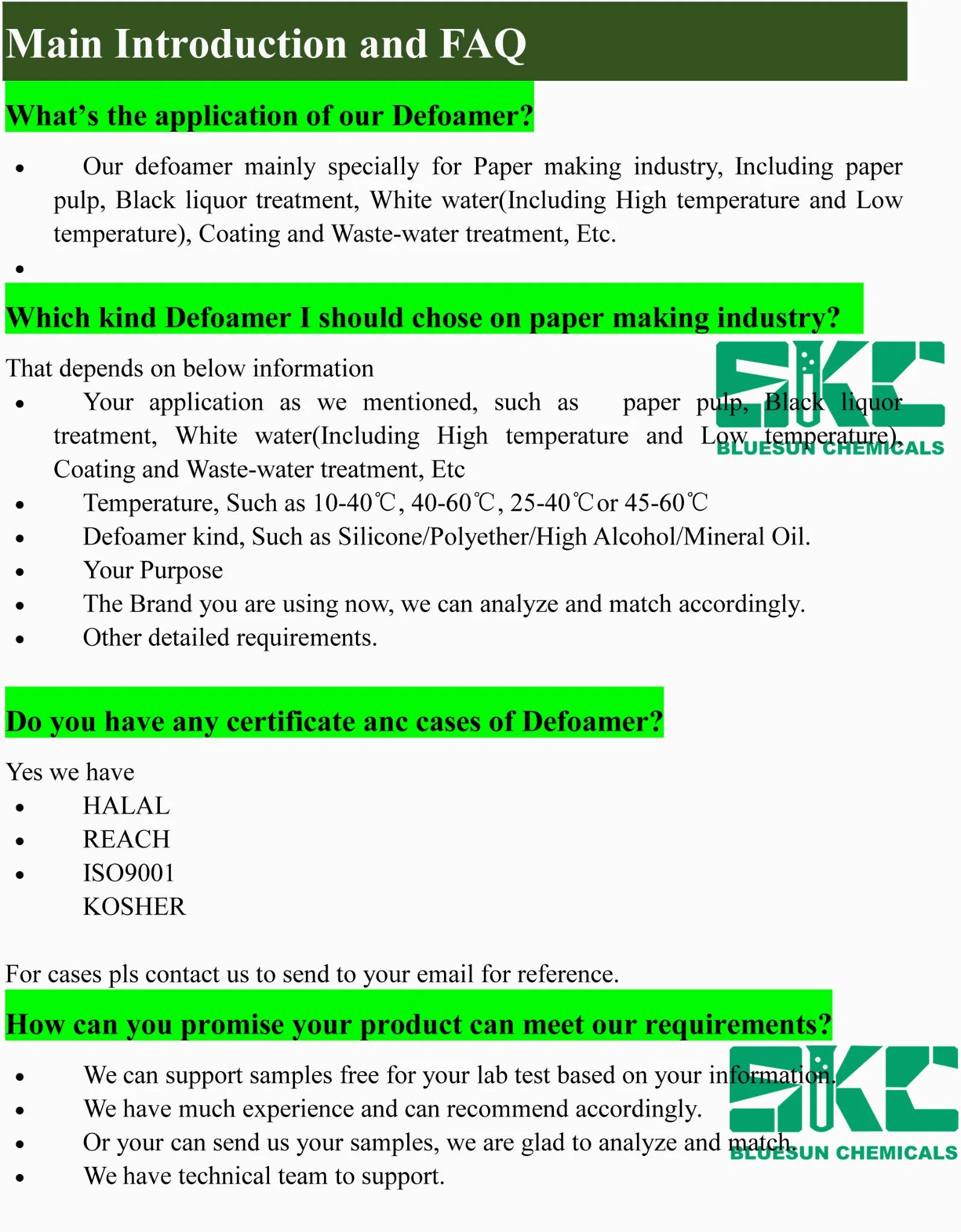 Defoamer/ Antifoam/ High Alcohols Defoamer/ Good Dispersion/ Fast Defoaming