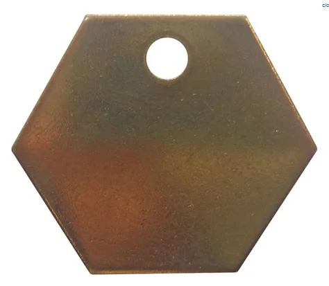 Blank Hexagon Metal Tag with a Hole (20Y567)