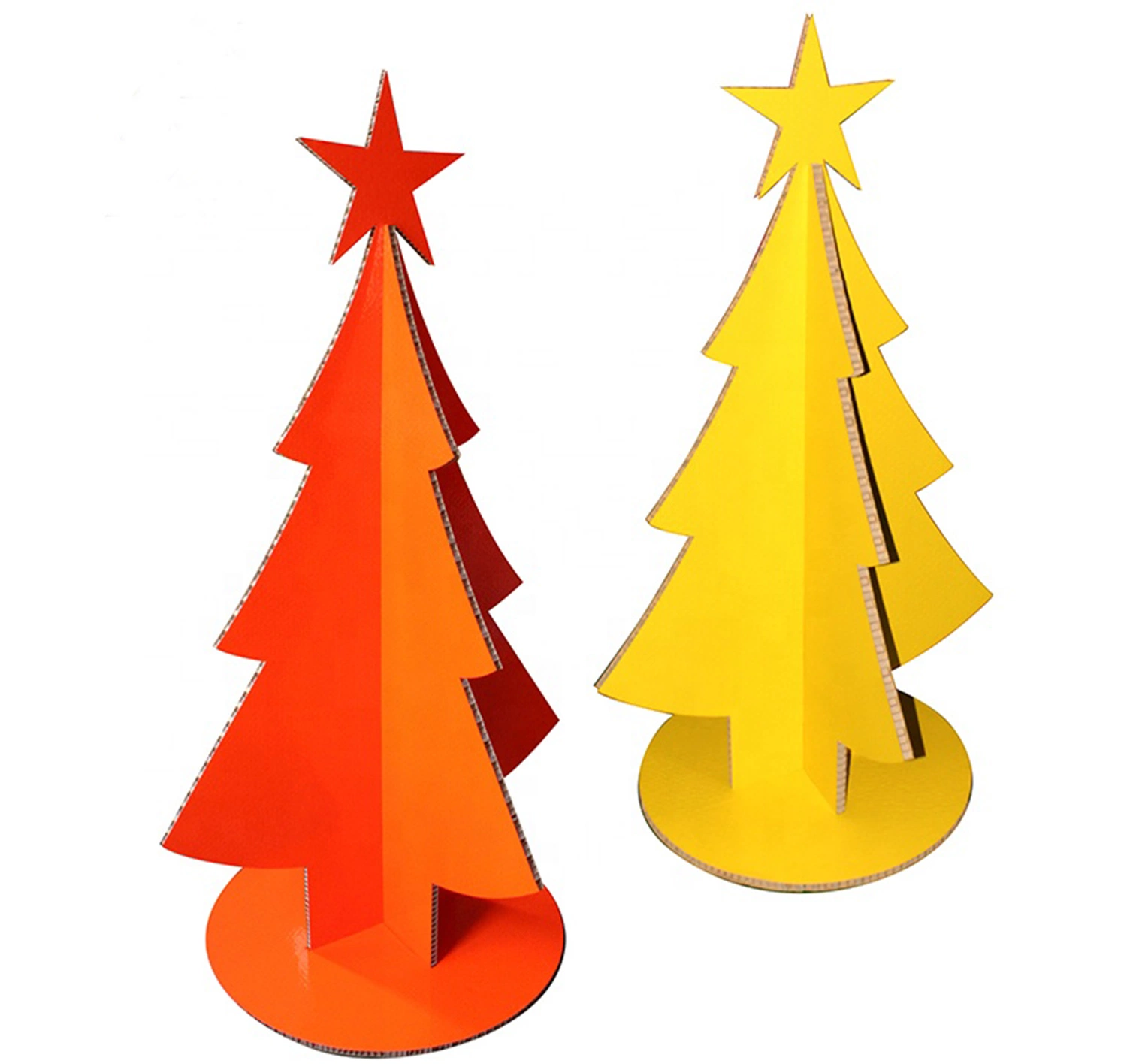 Durable Custom Paper Cardboard Christmas Trees Display Sand Xmas Display Rack for Cake Snacks Advertising