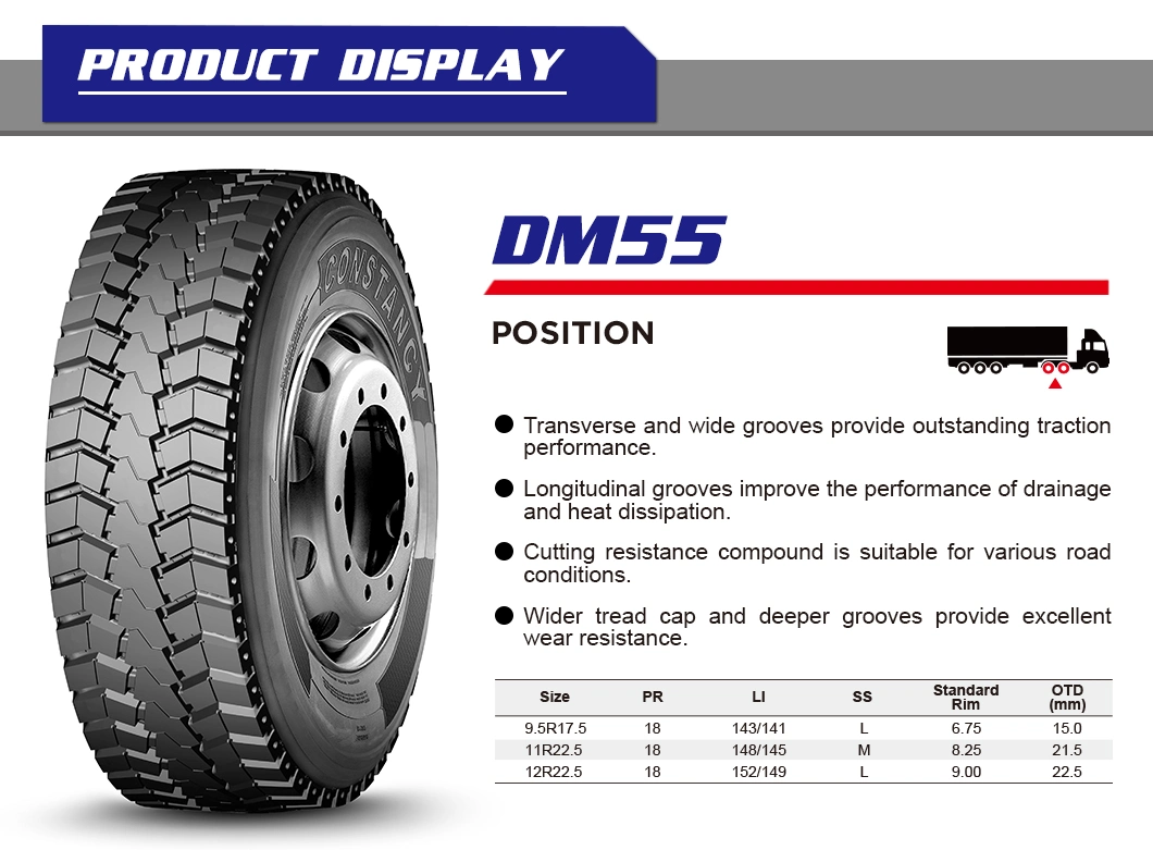 Constância marca TBR pneu 12r22.5