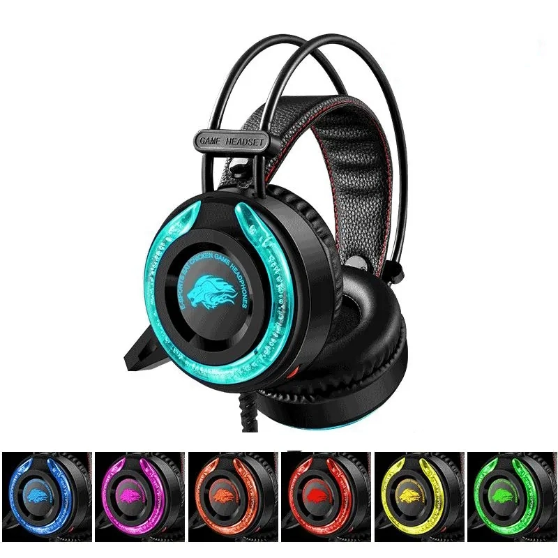 A5 3.5 mm Noise Cancelling Headphones Wired Cheap 5.1 Surround Sound LED Gaming Earphones Headsets with Microphone