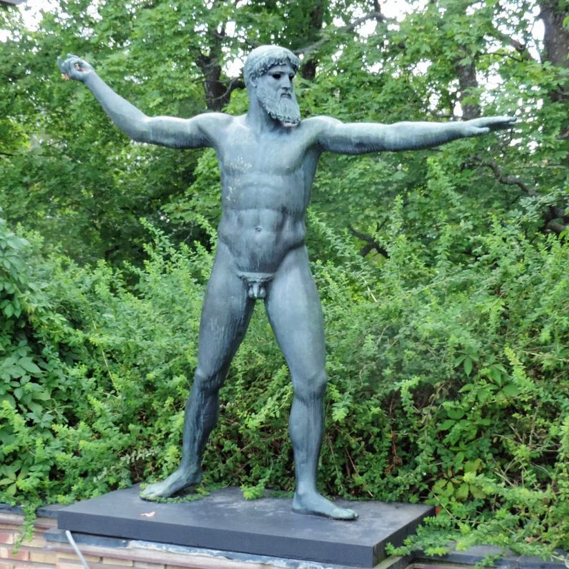 Escultura Neptuno de bronce Estatua de cobre Neptuno para el Jardín