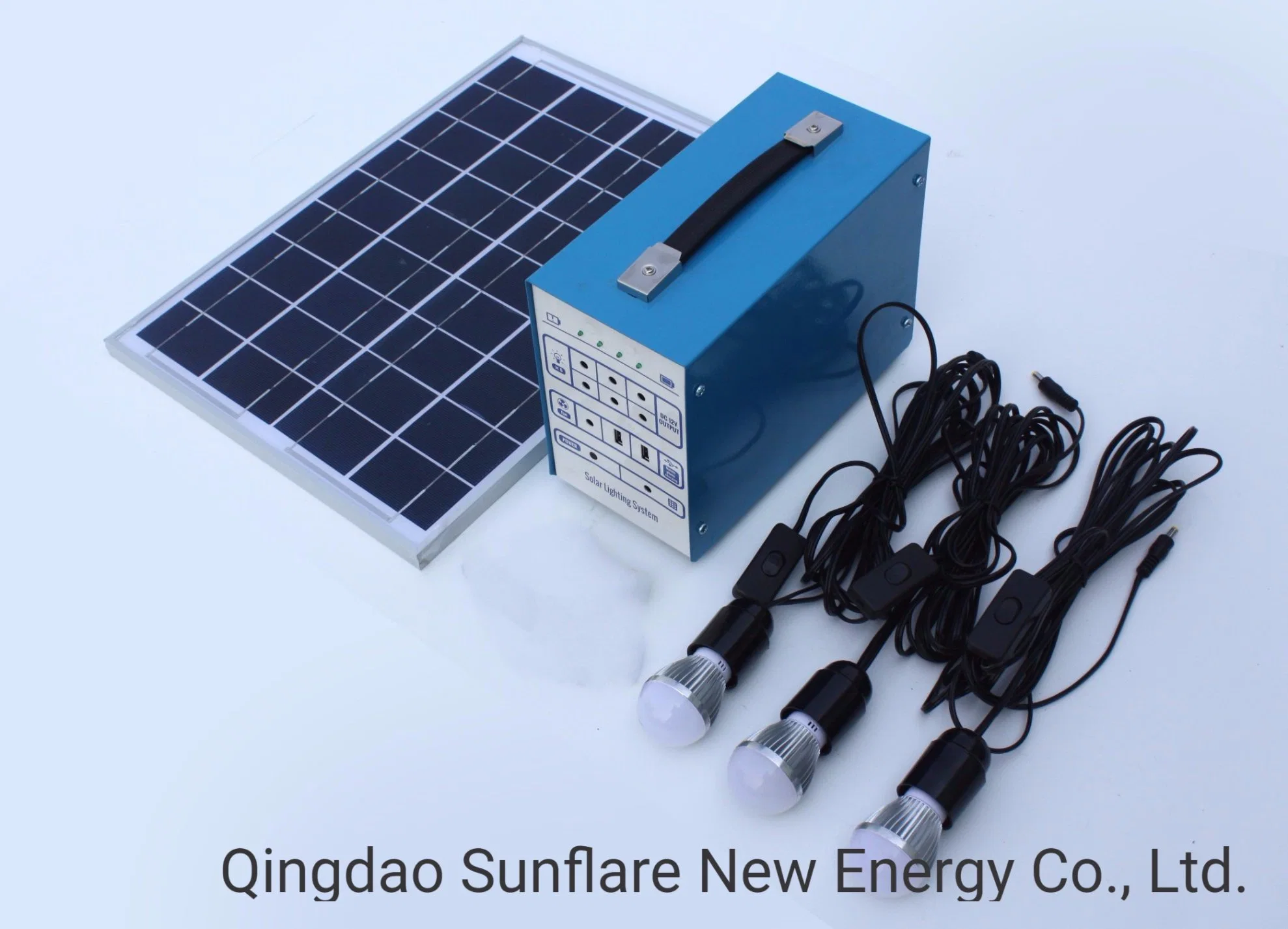 Wiederaufladbare 10W Solar Power Home Verwenden Sie LED-Beleuchtungssystem mit 3pcs 3W LED-Notbeleuchtung für Glühlampen