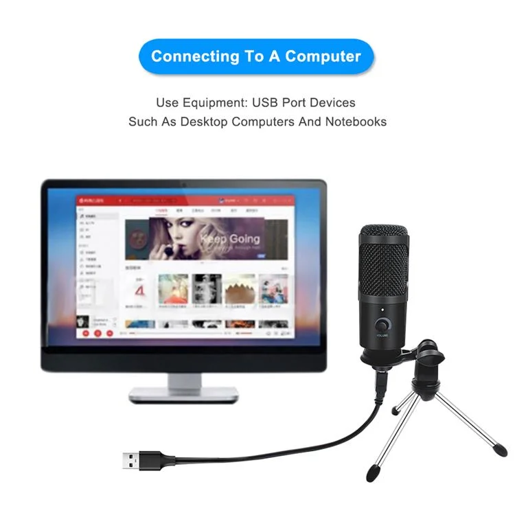 USB Condenser Microphone Karaoke Handheld Micro USB Microphone