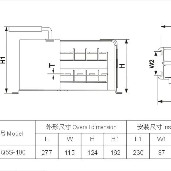 Mini Isolated Motor 100A Atse Dual Power Automatic Transfer Switch (Q5S-100)