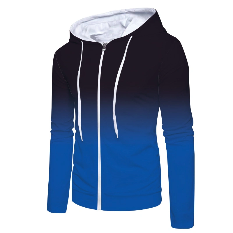 Los hombres de color Mezcla de Lana con Capucha Manga Larga sudaderas con capucha Casual Fitness viento flojo de capucha Zip movimiento jerseys de lana