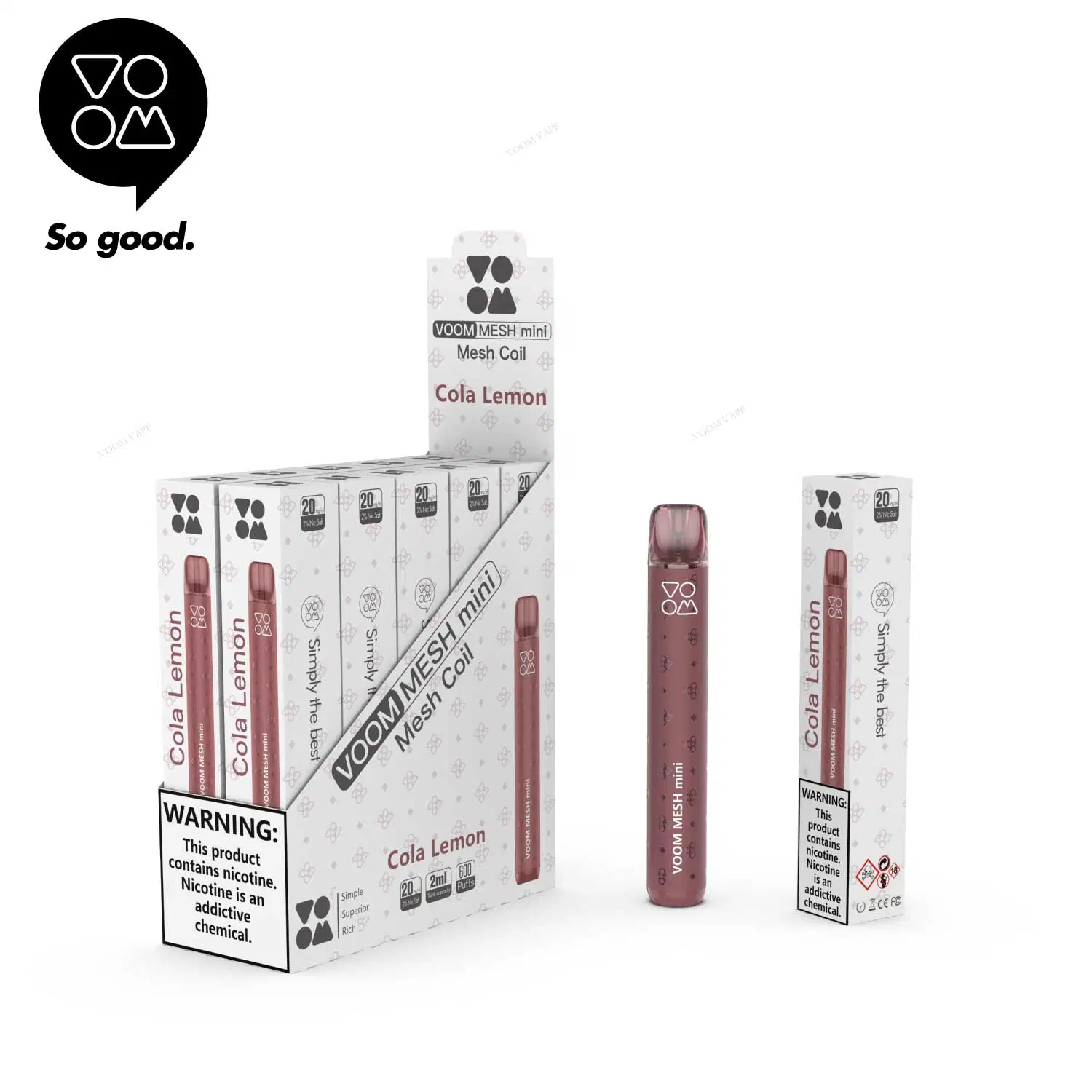 Voom mesh Mini 800 Puffs grossiste Allemagne Espagne rechargeable E Meilleur prix GIGP arôme de fruits stylo électronique jetable Vape