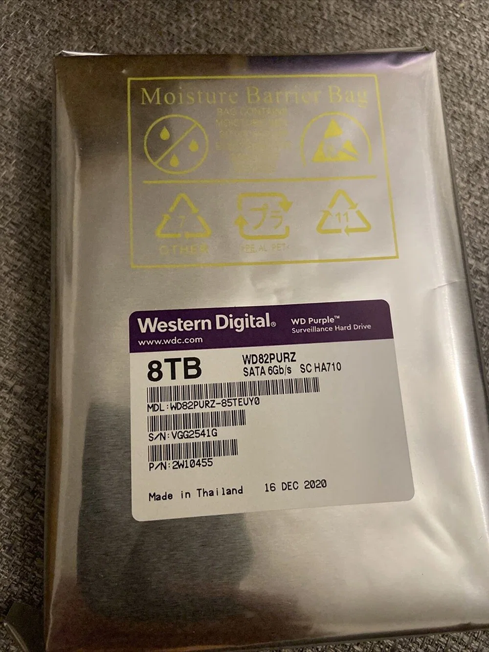 Western Digital фиолетовый наблюдения 8 Тб жесткий диск внутренний жесткий диск 7200 об/мин 3,5 дюйма (WD82PURZ) Wd SSD/жесткого диска