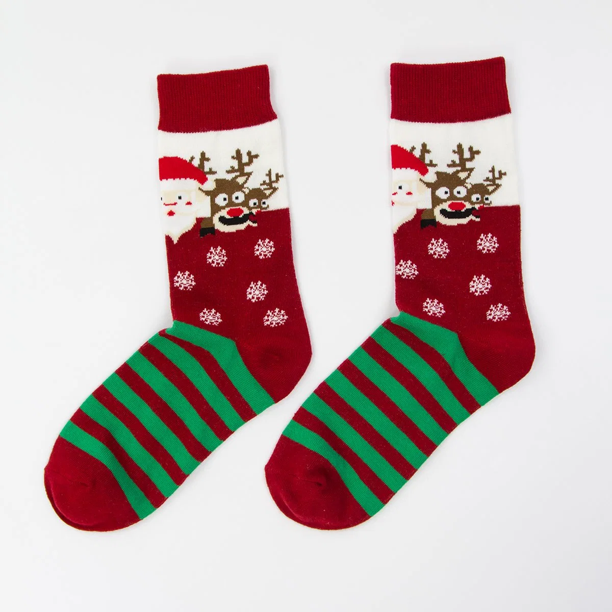 Good Price Wholesale Premium Cotton Jacquard Santa Claus Pattern Gift Socks