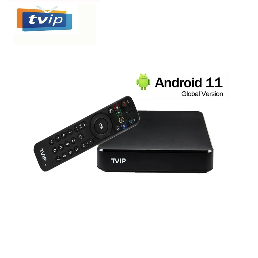 Conjunto de WiFi Tvip 705 de elevado desempenho, 1 g, 8 g, 5 g Box 4K Tvip705 com Bt Remote Android 11 Linux IPTV TV Box