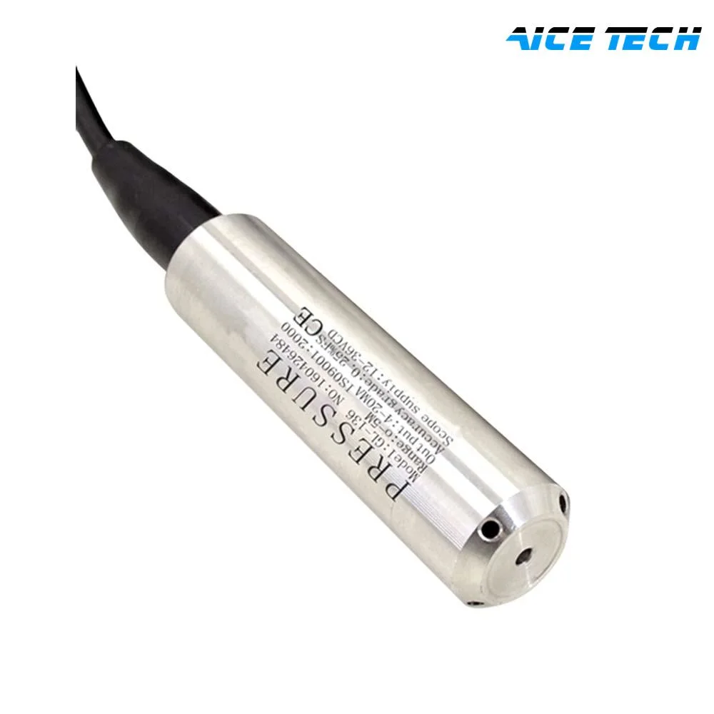 Aice Tech Stainless Steel Hydrostatic Probe Level Sensor Submersible Liquid Level Transmitter