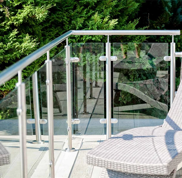 Modern House Decorative Stainless Steel Glass Railing / Staircase Railing