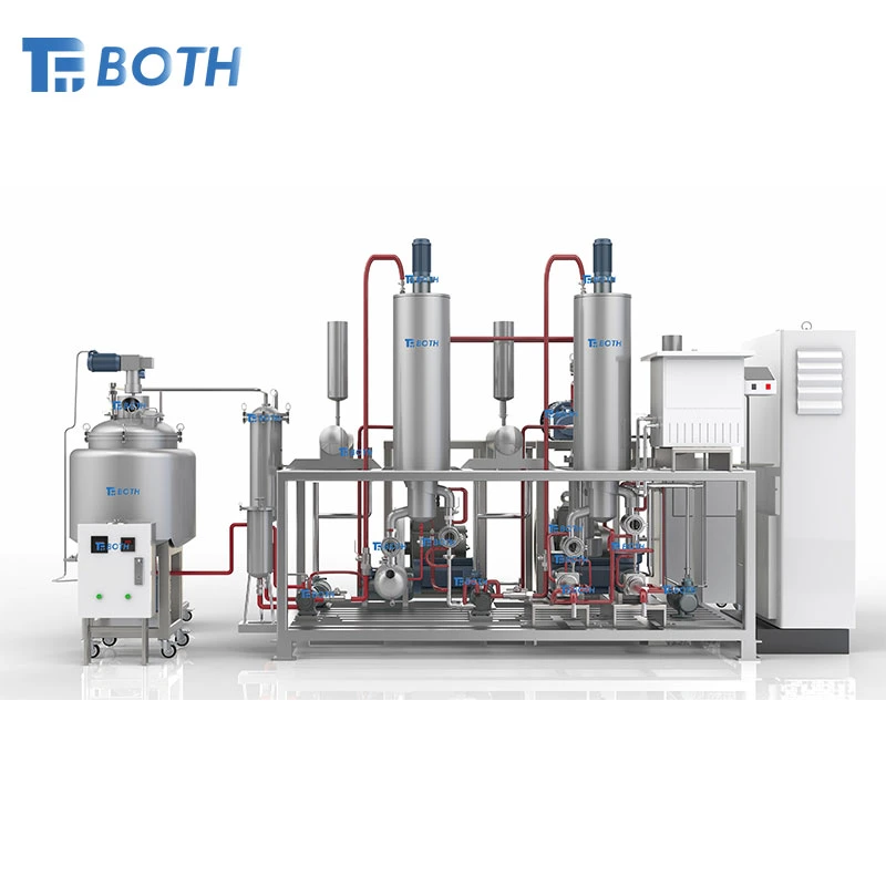 Lab Two Stage Wiped Film Molecular Distillation Unit with Decarboxylation and Dehydration Reactor