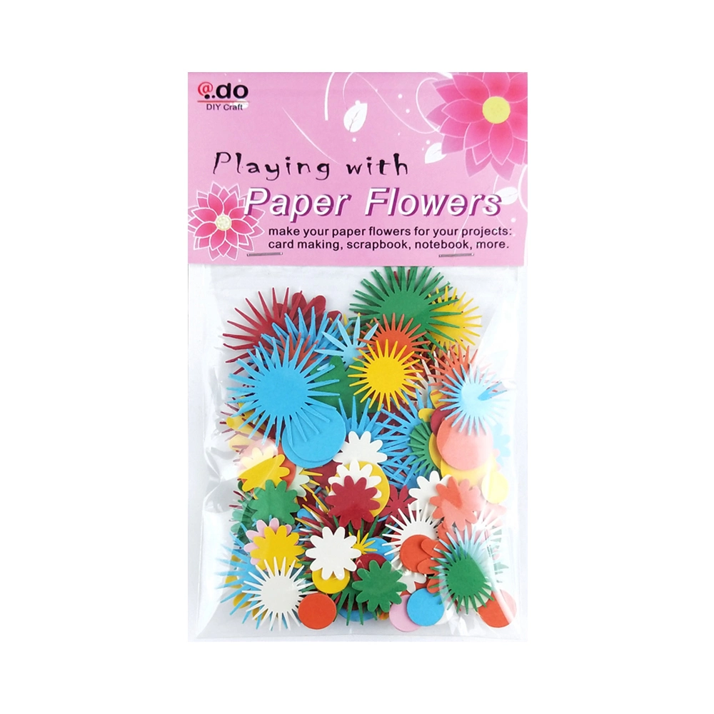 200PCS Bright Colors Mini Paper Flower Assorted Bag for Card Making (FS04-A)