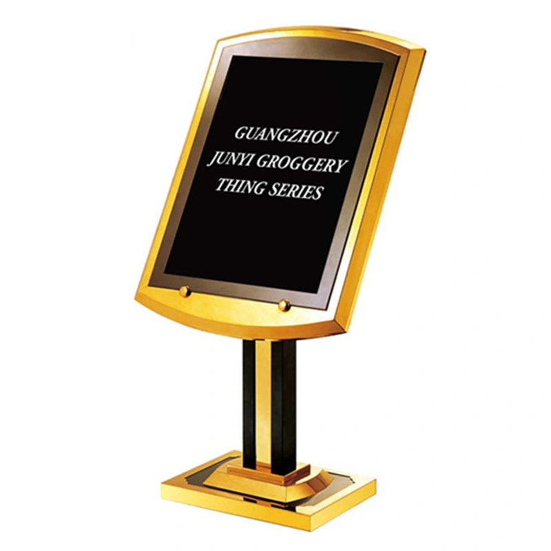 Shenone Hotel Stainless Steel Gold Display Sign Stand