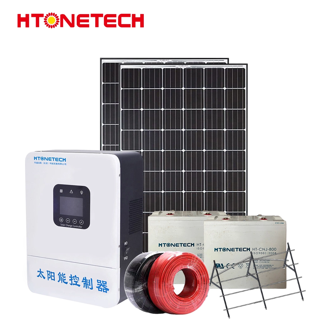 Htonetech 2 kW sistema Solar 48 Volts Off Grid Kits Fábrica China 500 W 800 W 1000 W 1500 W 2023 W 10kw Energia Solar Sistema com estufa Solar Panel