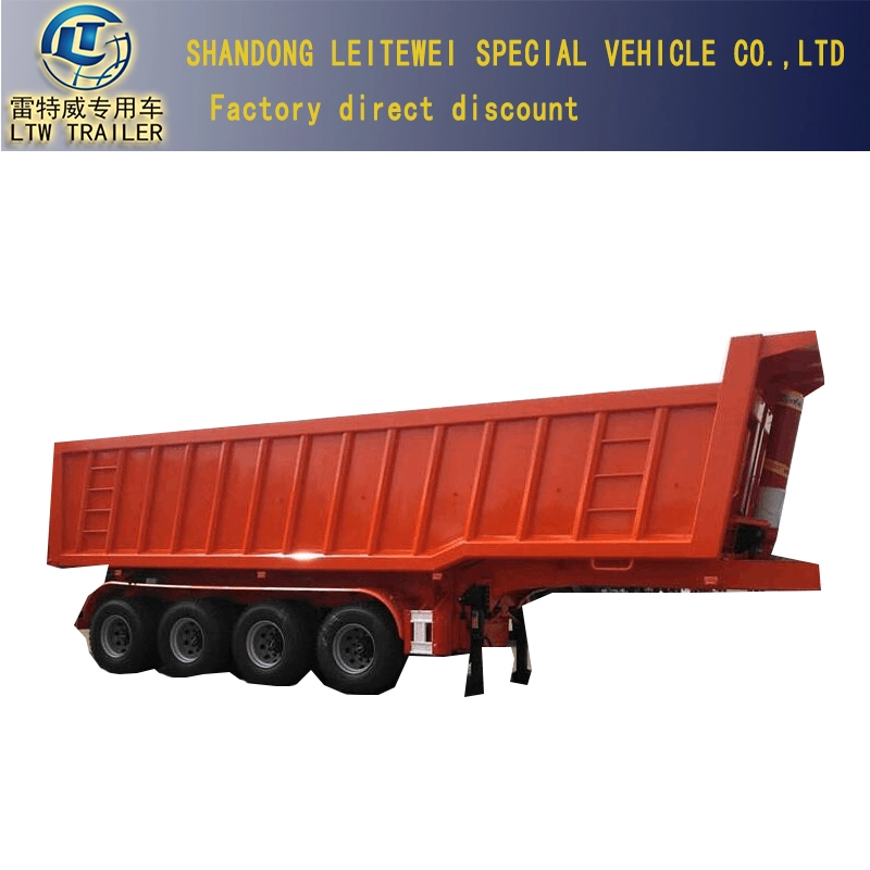 China Made Typ 60 Ton 40 M3 Volumen Hinterer Dump Kipper Semi Trailer für Mineralbeladung