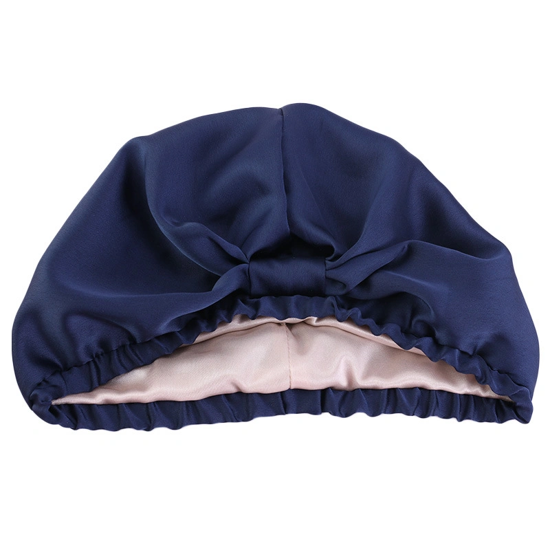 Noir et or à double couche capot Cap veille garde satin rose Bonnets Custom