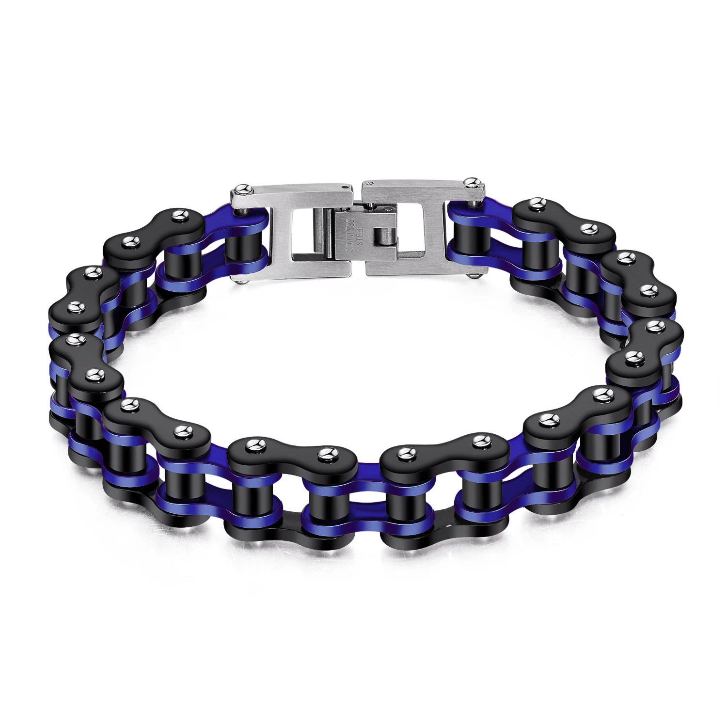 Top Quality Stainless Steel Men's Bangle Bracelet Punk Style Bicycle Chain Design