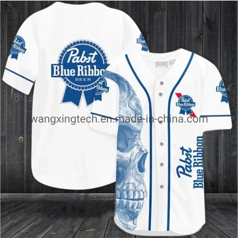 Cheap Sublimated Beige Malibu Rum Beer Party Custom Baseball Jersey