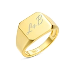 Personalize Custom Jewelry Gold Vermeil Men and Women Engravable Blank Signet Ring Unisex 925 Sterling Silver Signet Ring