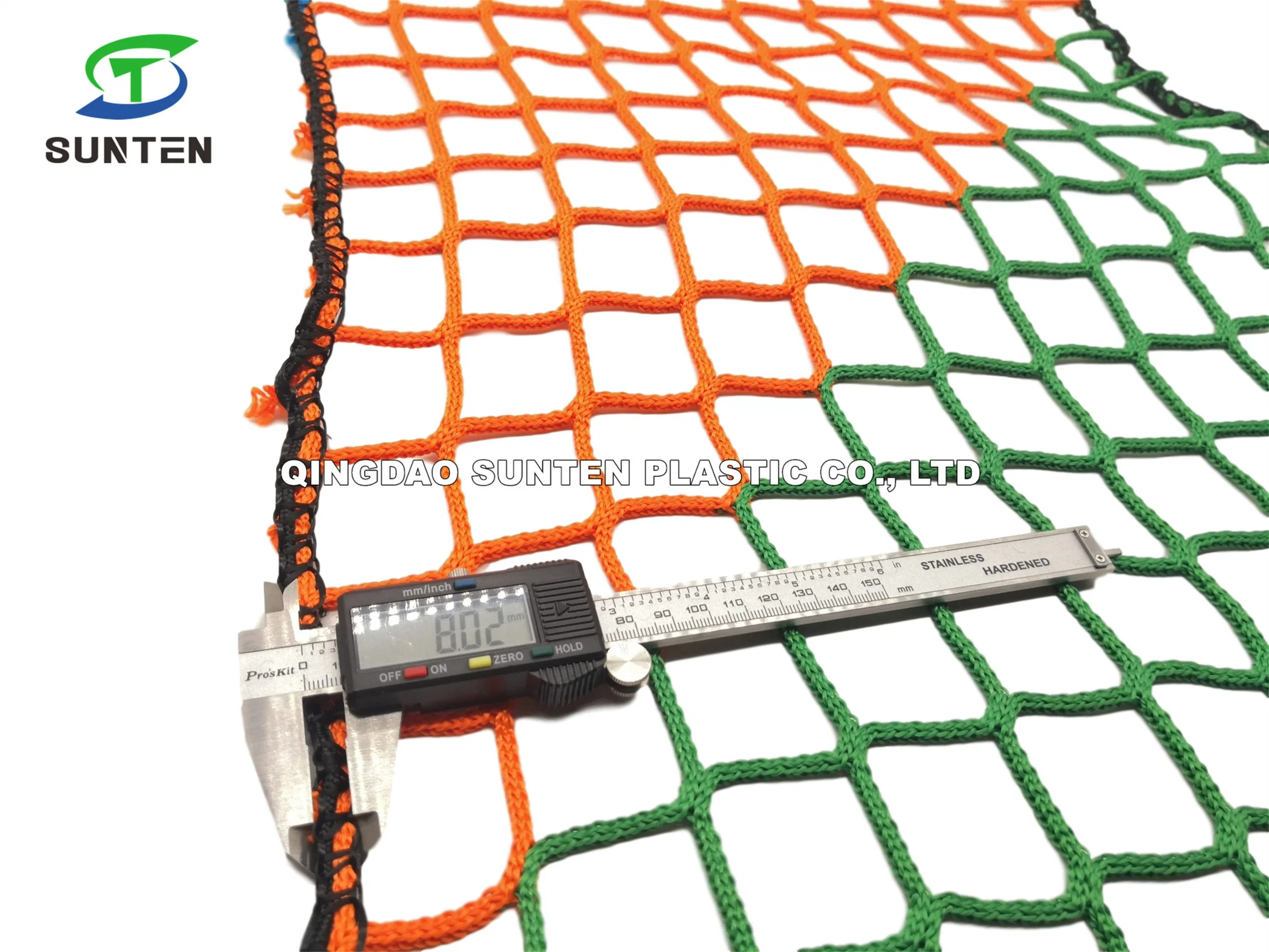 High Strength Durable 5cm Mesh Rainbow Color Polyester/Nylon Knotless Cargo Climbing Mesh, Container Mesh, Fall Arrest Mesh, Safety Catch Mesh Net