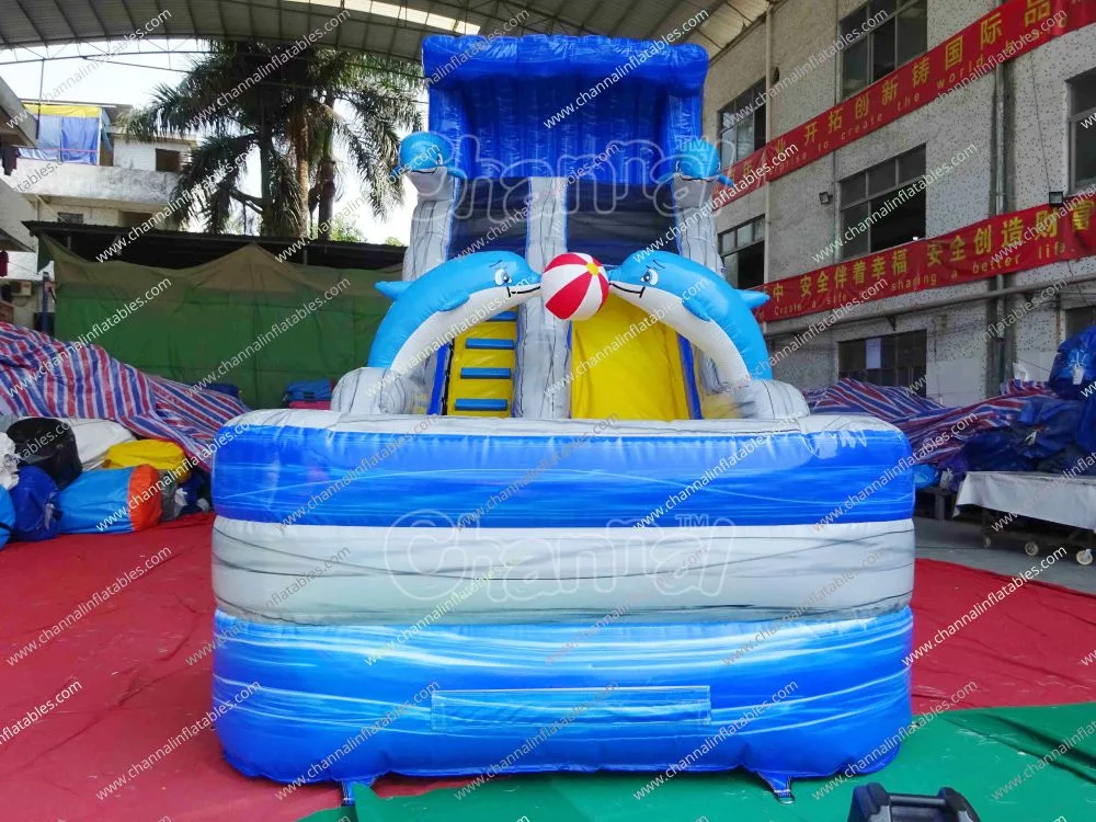 Outdoor comercial Bounce Castle Slide água da piscina Slides infláveis Bouncy Chinelos de água da casa Air Castle Pneumático escorrega de água da piscina