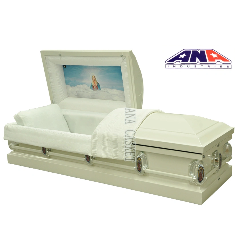 Ana 18ga Brush Blue Steel Casket for Funeral