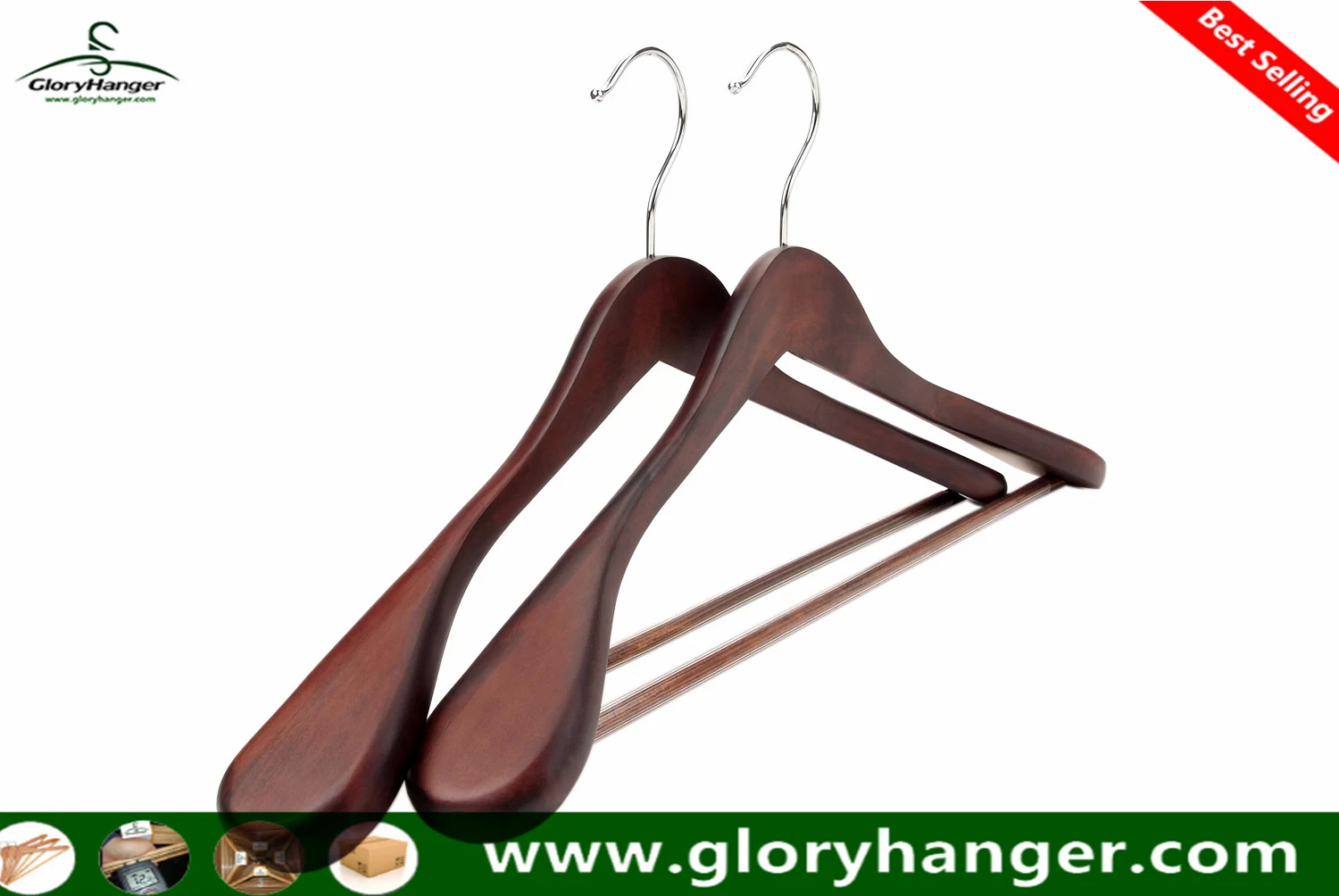 Luxury Hotel Wooden Coat Clothes Hanger for Garment