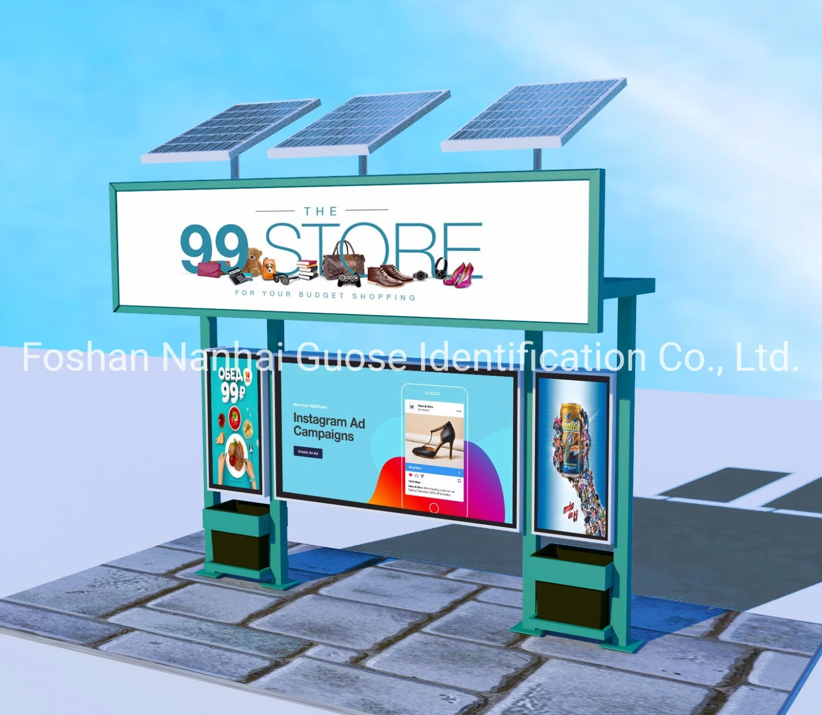 Prefab Solar Metal Bus Shelter Design Waiting Shed Bus Shelter Waiting Chair