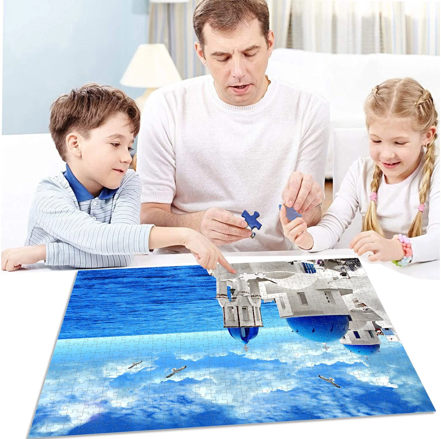 Mer Egée, puzzle en bois 2000 pièces cadeaux jouet pour enfants pour les personnes de tous âges, avec des motifs et des tailles personnalisables et des pièces.