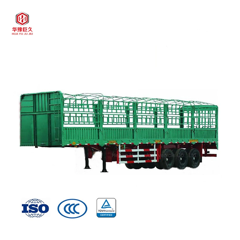 Factory Price 3 Axles 60tons Semi Fence Cargo Trailer Transportation