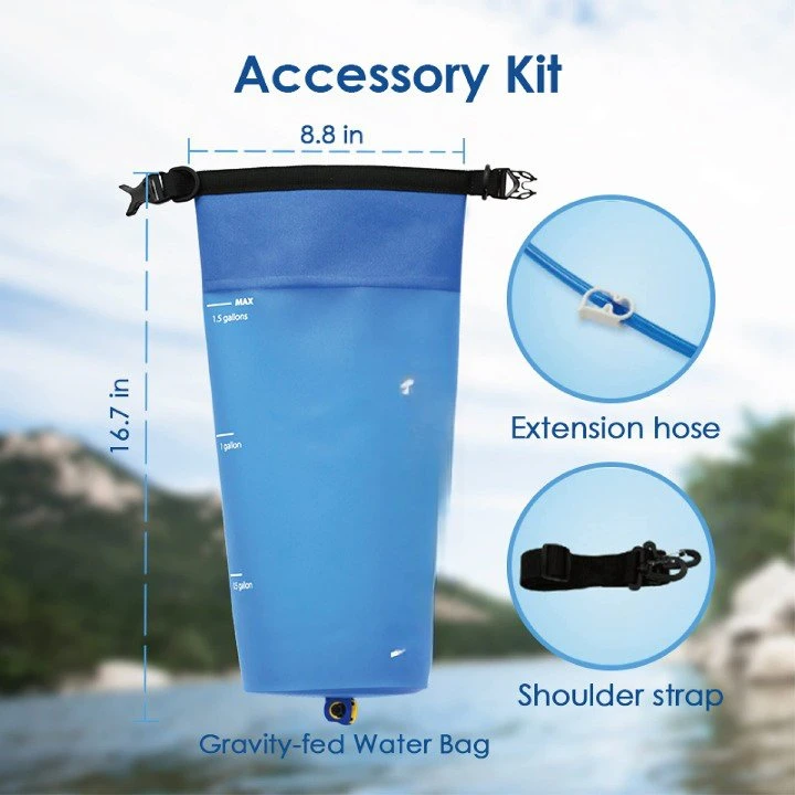 Foldable Backpacking Hiking Emergency Compatible Filter Straw Flex Outdoor Water Bag