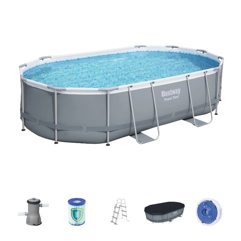 Litong 4000L longitud del estanque 2m Anchura 2m Fiesta de la Familia Grande Piscina rectangular de PVC resistente al desgarro con estructura metálica